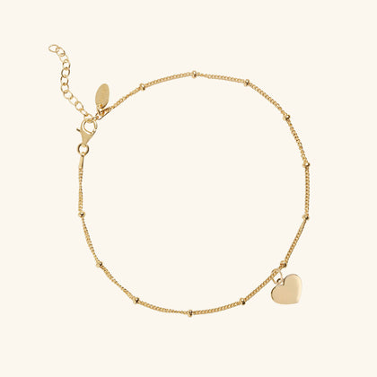 Heart Anklet Gold